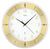 Wanduhr mit goldfarbenem Zifferblatt, schwarzen Zeigern und Ziffern