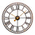 Kupferfarbene Wanduhr mit römischen Ziffern, schwarzem Zifferblatt und goldenen Zeigern