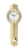 Goldfarbene Wanduhr mit Pendelwerk und rundem Zifferblatt