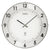 Weiße Wanduhr mit Aluminium-Zahlenring und Mineralglas, rundes Zifferblatt