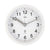 Weiße Funk-Wanduhr mit schwarzem Ziffernblatt, Zeigern und Glasfront