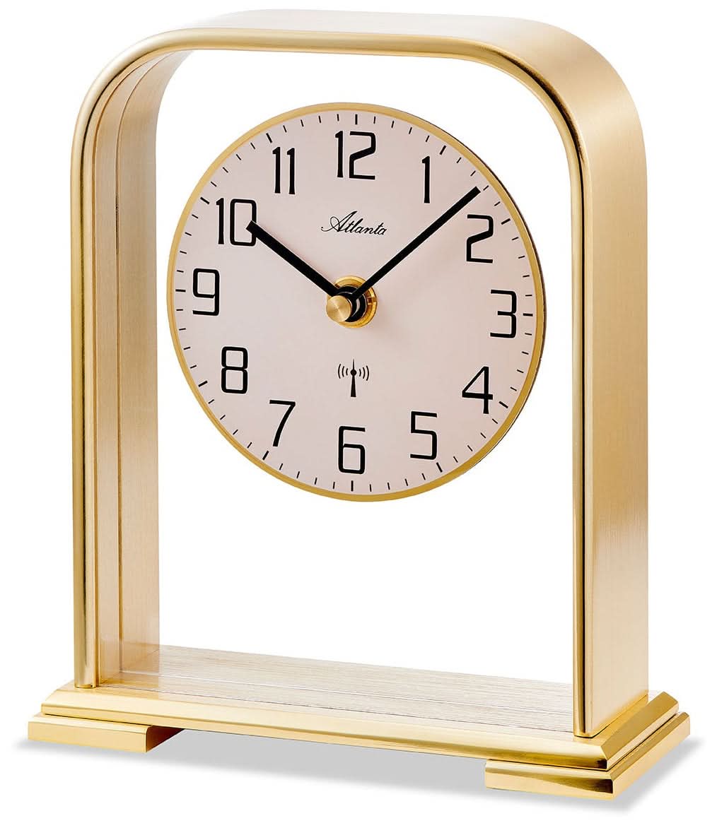 Orologio da tavolo Atlanta 17x14 cm Metallo • Radiocontrollato • Design senza tempo