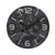 Wanduhr mit anthrazitfarbenem Marmor-Zifferblatt, Metallziffern und Zeigern