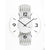 Wanduhr mit rundem Zifferblatt, schwarzen Zeigern, silberner facettierter Umrandung, AMS