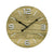 Wanduhr mit Holz-Optik Zifferblatt, Metallziffern und schwarzen Zeigern, runde Form