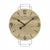 Runde Wanduhr mit Sonoma-Holzoptik, schwarzen Ziffern und Metallrahmen, Quarzuhr