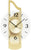 Wanduhr mit Messing-Holzgehäuse, rundem Zifferblatt, schwarze Zeiger, AMS-Logo