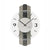Wanduhr mit rundem Zifferblatt, Zahlen 1–12, schwarzen Zeigern und steinstrukturierter Front