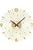 Wanduhr mit goldfarbenem Zifferblatt, Metallstäben und schwarzen Zeigern