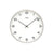 AMS Wanduhr mit vernickeltem Rahmen und weißem Zifferblatt, Glasfront