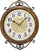 AMS Wanduhr mit braunem Holzrahmen, rundem Ziffernblatt und römischen Zahlen