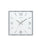 Quadratische Wanduhr mit silbernem Rahmen, Spiegelglas und hellem Zifferblatt