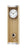Wanduhr mit eichenfarbenem Holzgehäuse, rundem Zifferblatt mit schwarzen Zeigern und Pendel