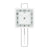 Wanduhr mit quadratischem weißem Zifferblatt, silbernen Zeigern und rechteckigem Pendelgestell
