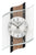 Wanduhr mit rundem Holz- und schwarzem Rahmen, weißem Zifferblatt und schwarzen Zeigern