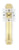 Wand-Pendeluhr mit weißem Zifferblatt, goldenen Zeigern und Holzpendel