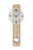 Wanduhr mit rundem Zifferblatt, weiß und schwarzen Zeigern, Pendel mit Glasglocke