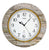 Wanduhr mit weißem Zifferblatt, goldfarbigem Rahmen und schwarzen Zeigern, Mineralglas