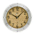 Wanduhr mit rundem Buche-Holz-Zifferblatt, schwarzen Ziffern und Zeigern, AMS