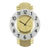 Funk-Wanduhr mit rundem Zifferblatt, Messingoptik und goldenen Markern