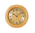 Runde Wanduhr aus Erle mit beigem Ziffernblatt und schwarzen Zeigern, Quarzwerk
