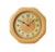 Wanduhr aus hellem Buchenholz mit achteckigem Gehäuse, rundem Zifferblatt und Glas