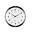 Runde Wanduhr mit schwarzem Rand, weißem Zifferblatt und Ziffern; AMS