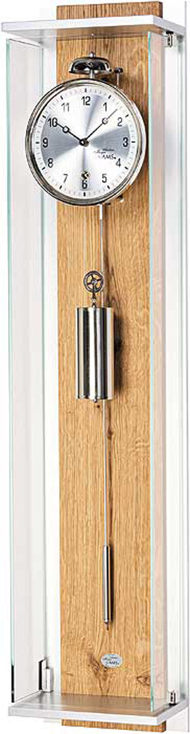 Regulator-Wanduhr: Holzgehäuse mit rundem Zifferblatt und sichtbarem Gewicht & Pendel