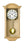 Wanduhr mit Holzgehäuse aus Eiche, rundes Zifferblatt und goldenes Pendelgewicht