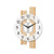 Wanduhr mit rundem Zifferblatt, Holzrahmen und satiniertem Glas