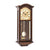 Wanduhr mit Nussbaumgehäuse, Glasfront und Pendel; rundes Zifferblatt mit Mond