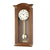 Wanduhr mit Nussbaumgehäuse, Zifferblatt und offenem Pendelwerk mit Gewichten.