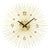 Goldene Wanduhr mit Metallgehäuse, runder Ziffernfläche und Strahlen-Design, Quarzwerk