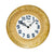AMS Wanduhr mit rundem goldfarbenem Keramikgehäuse und weißem Zifferblatt