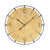 Runde Wanduhr mit Messing-Zifferblatt, schwarzen Zeigern und Ziffern, grauem Rand