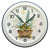 Orologio da parete in ceramica, motivo floreale e vegetale dipinto a mano con numeri blu, Ø 29 cm