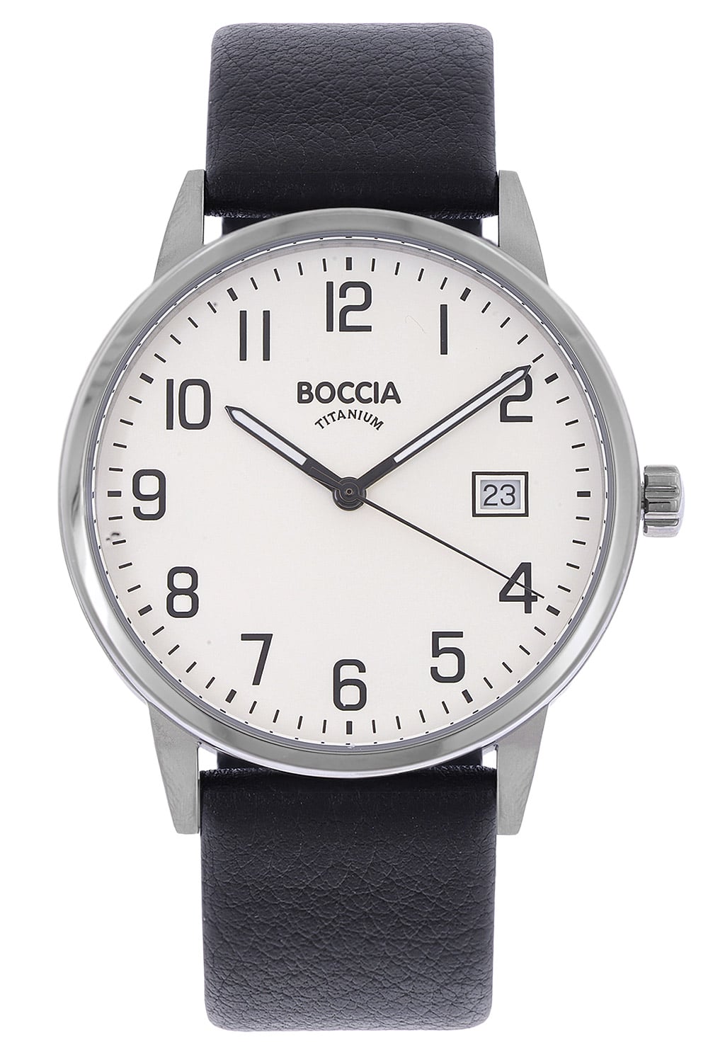 Boccia 3654-03 Herren Armbanduhr Schwarz • Leichtes Titangehäuse • Japanisches Quarzwerk