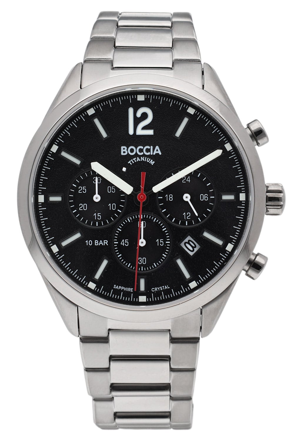Boccia 3732-01 Herren Armbanduhr Anthrazit • Saphirglas • Titan-Chronograph