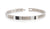 Bracciale in titanio con maglie lucide e chiusura a incastro, colore argento