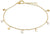 Goldfarbenes Gliederarmband mit Perlen und kleinen runden Schmuckanhängern