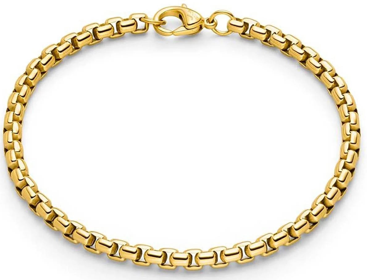 Bracciale a catena corazzata color oro con chiusura
