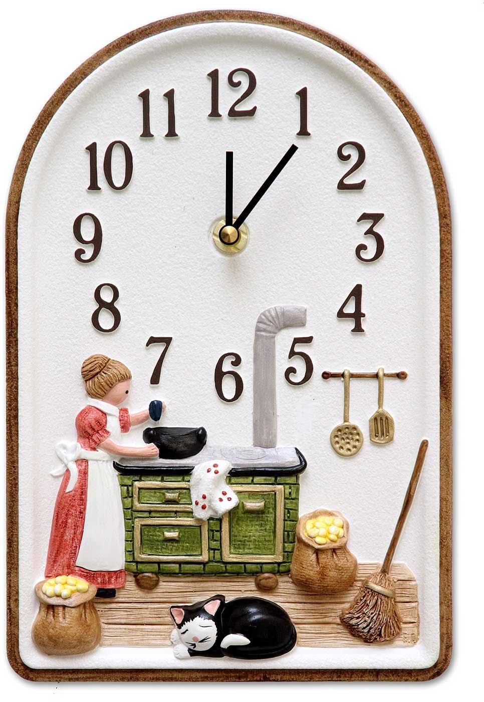Orologio da parete Terrastudio 25x16,5 cm Ceramica • Fatto a mano in Germania • Motivo nostalgico da cucina