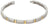 Bracciale con design a maglie color argento e accenti color oro, titanio puro.