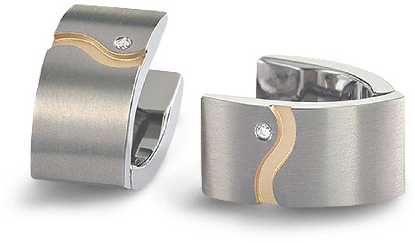 "Creoli in titanio con 2 diamanti - Boccia Jewelry Modello: 05031-04"