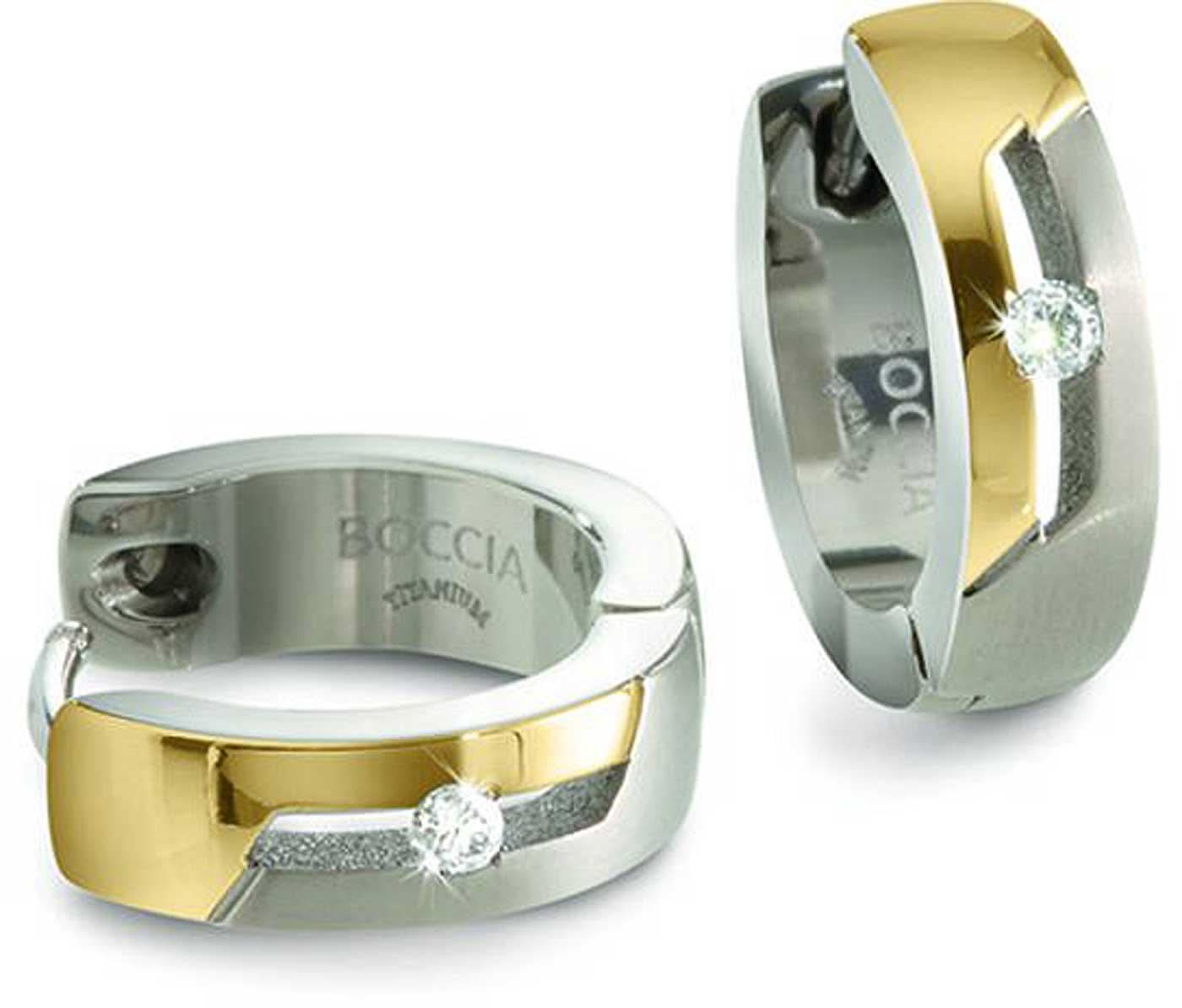 Orecchini a cerchio in titanio con 2 diamanti - Boccia Jewelry Modello: 05045-04