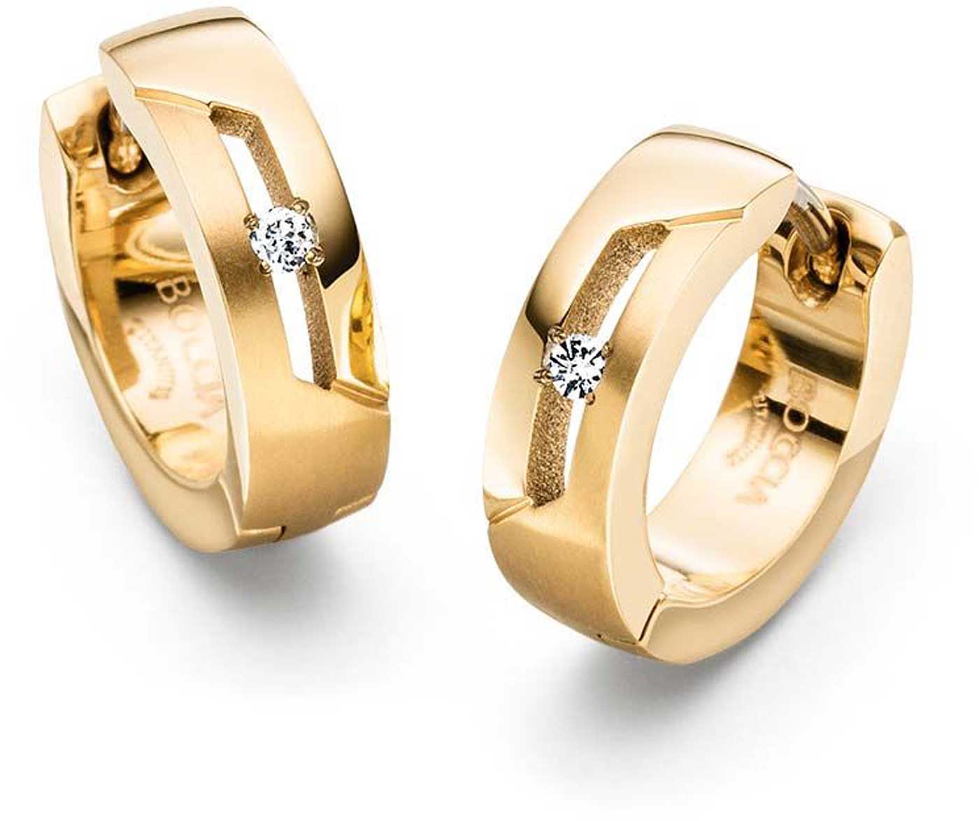 "Creoli in titanio con 2 diamanti - Boccia Jewelry Modello: 05045-05"