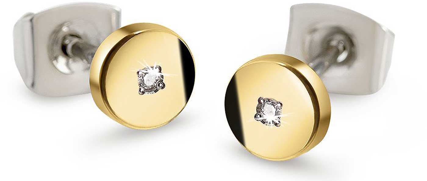 Orecchini in titanio con 2 diamanti - Boccia Jewelry 05064-04