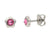 Orecchini in titanio a forma di fiore con zirconi rosa Boccia Jewelry 05094-02