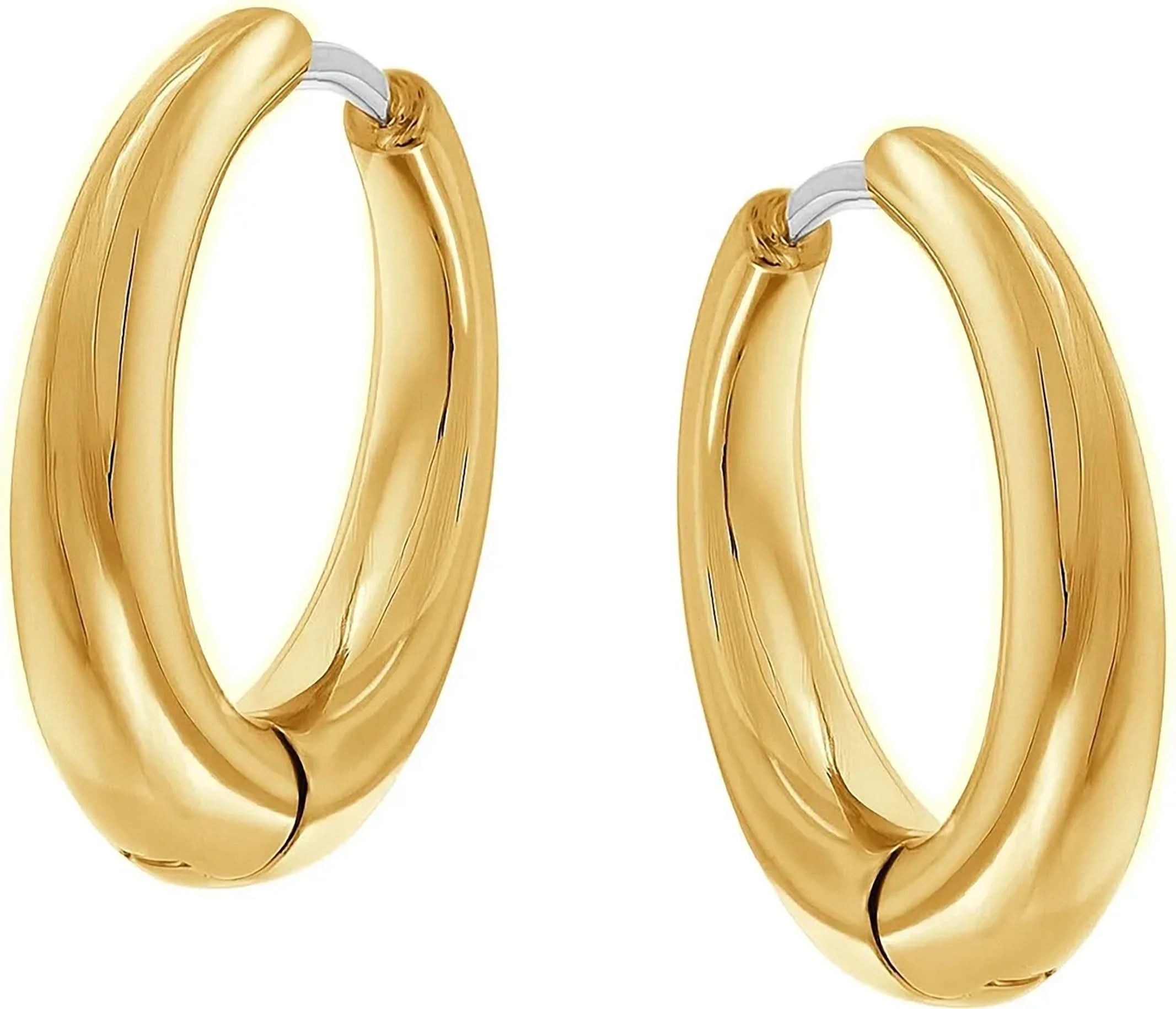 Orecchini a cerchio in titanio placcato oro - Boccia Jewelry Modello: 05100-02