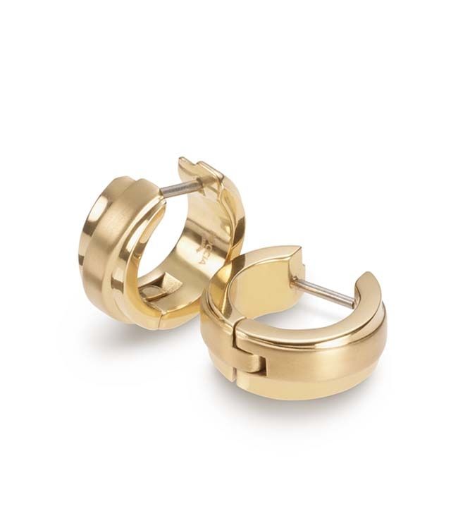 Boccia Titanium 0560-05 Orecchini a cerchio Oro Giallo • Titanio puro placcato oro giallo • Leggeri e anallergici